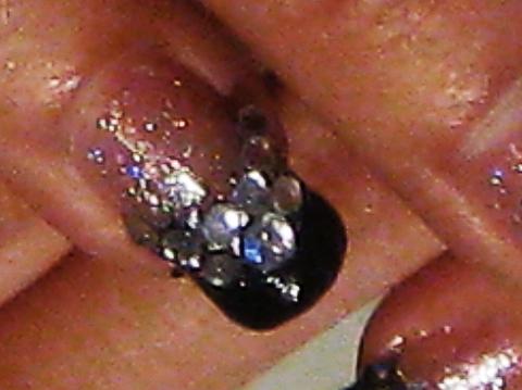 rhinestones on nails. nails with the rhinestones